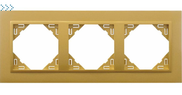 3-х местная рамка, золото/золото (90930 TUU)